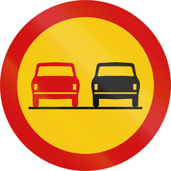 Obraz premium Road sign in Iceland - No overtaking