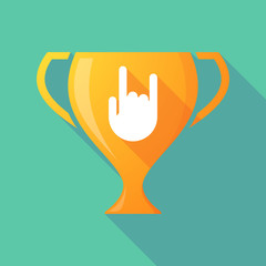 Obraz premium Long shadow trophy icon with a rocking hand