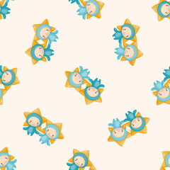 Obraz premium Constellation Gemini , cartoon seamless pattern background