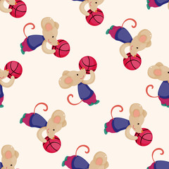 Animal doing sports cartoon , cartoon seamless pattern background