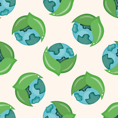 Environmental protection concept ; Protect our env, cartoon seamless pattern background