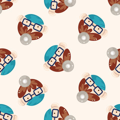 people theme doctor , cartoon seamless pattern background