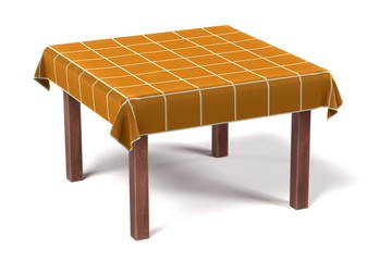 3d render of tablecloth on table