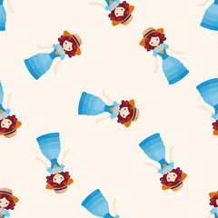 lady girl cartoon , cartoon seamless pattern background