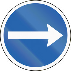 Road sign in Iceland - Mandatory direction