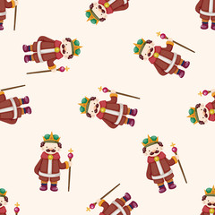 Royal theme king , cartoon seamless pattern background