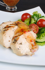 Slices of chicken fillet