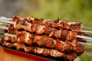 Barbecue grilled pork shashlik meat