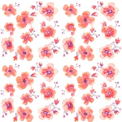 Foto auf Acrylglas Kirschblüte Seamless floral elements watercolor pattern