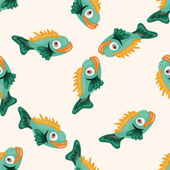 Naklejka premium fish , cartoon seamless pattern background