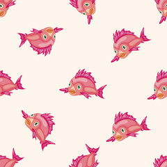 fish , cartoon seamless pattern background