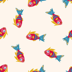 fish , cartoon seamless pattern background