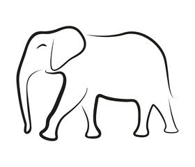 elephant black silhouette vector logo element