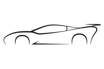 outline sport car symbol silhouette business company vector logo - 85752180