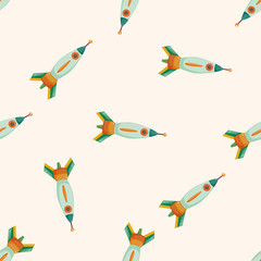 spaceship , cartoon seamless pattern background