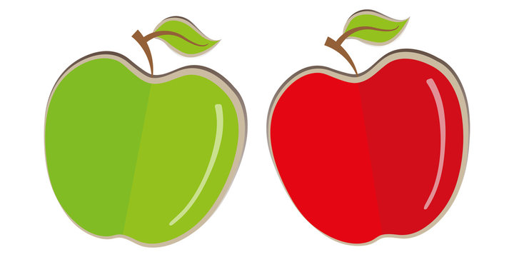 bio Apple isolated flat food icon logo element