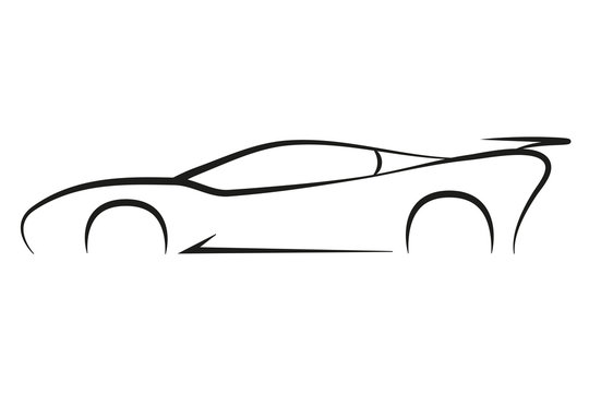 outline sport car symbol silhouette business company vector logo