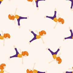 Fototapeta premium dancer , cartoon seamless pattern background