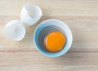 Fototapeta na wymiar A Healthy egg in ceramic bowl