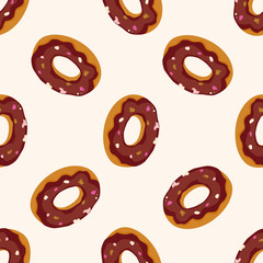 donut , cartoon seamless pattern background