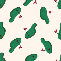 golf equipment , cartoon seamless pattern background