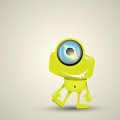 Green Cartoon cute monster