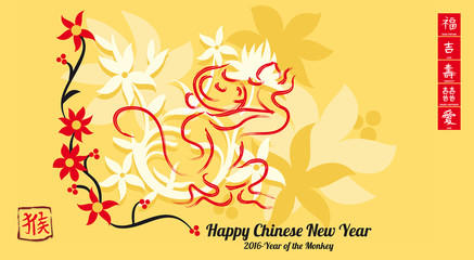 Obraz premium Chinese New Year Greeting Card
