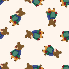 animal winter cartoon , cartoon seamless pattern background