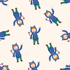 Halloween party costume , cartoon seamless pattern background