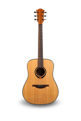 Obraz premium Acoustic guitar on white