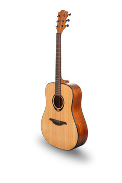 Acoustic guitar on white