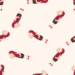 Office workers , cartoon seamless pattern background