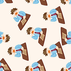 Office workers , cartoon seamless pattern background