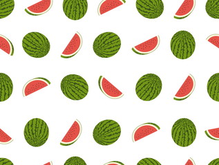Watermelon seamless tasty vector pattern on nice background