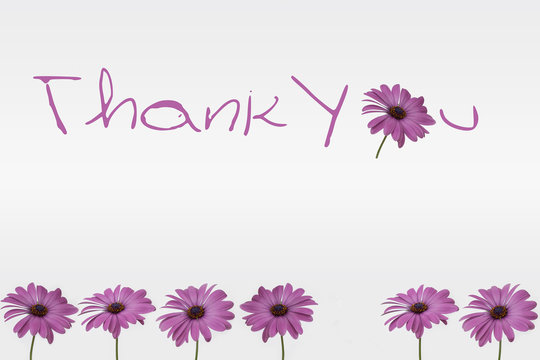 thank you flower decoration card