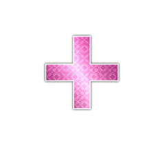 Fototapeta premium Glossy plus sign white background pattern