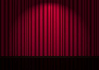 vector background with red velvet curtain