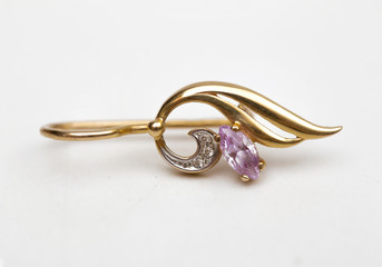 earrings on the white background