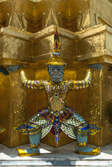 Thailand,Bangkok,What Phra Kaew,statue Warrior
