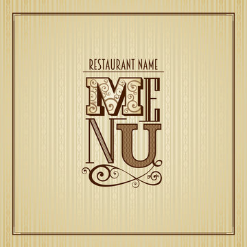 Calligraphic restaurant menu card design