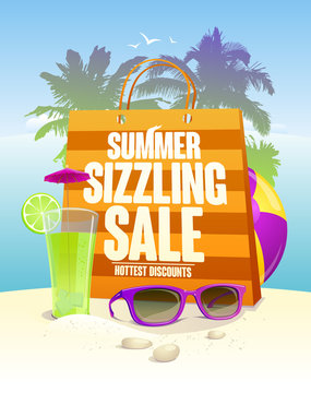 Hottest Summer Sizzling Sale Design With Shopping Bag