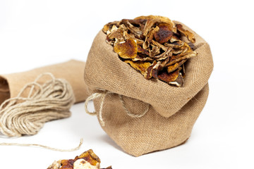 Dehydrated Dried Mushrooms. Selective focus.