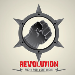 clenched fist. vector fist icon. revolution fist. 