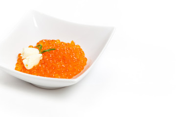 Organic Red Caviar. Selective focus.