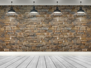 3d room with ceiling lamps