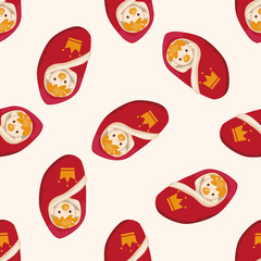 Royal theme prince baby , cartoon seamless pattern background