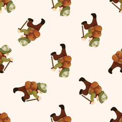 explorer , cartoon seamless pattern background