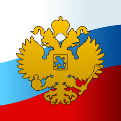 Russian coat of arms double-headed eagle emblem. Symbol