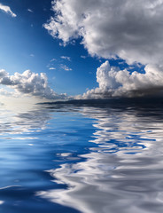 Fototapeta premium Turquoise waters and gentle waves and ripples in the Caribbean sea