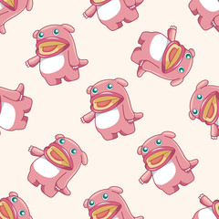 bizarre monster , cartoon seamless pattern background